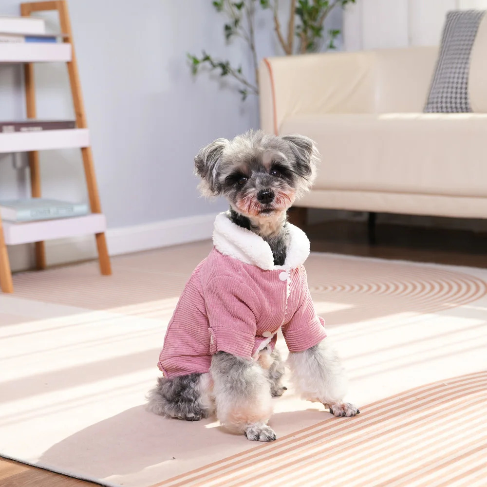Autumn Winter Pet Dog Clothes Jacket Warm Cozy Thicken Fleece Puppy Clothing for Small Medium Dogs Cats Schnauzer Pug Chihuahua 250806