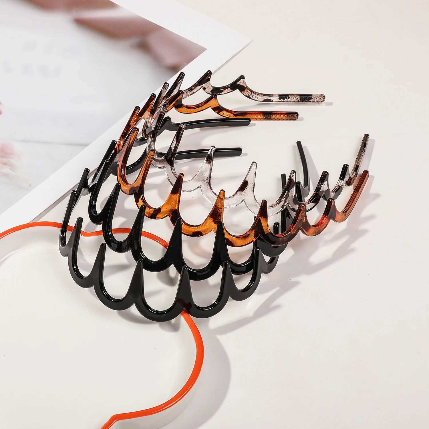 3PCS Non-Slip Fashion Plastic Bands with Teeth Loop Hair Accessory for Women Men Teen Girls Hair Decorations X250812