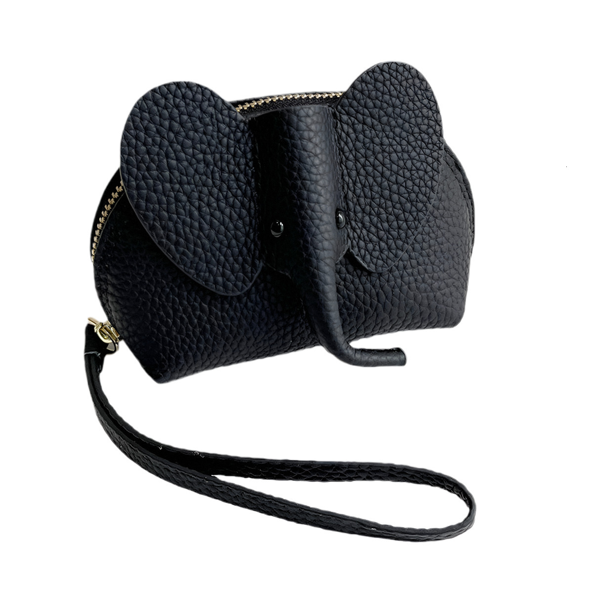 New Pendant Women Key Creative Card Holder Genuine Leather Little Elephant Coin Purse Zipper Hand Twist Lipstick Storage Bag
