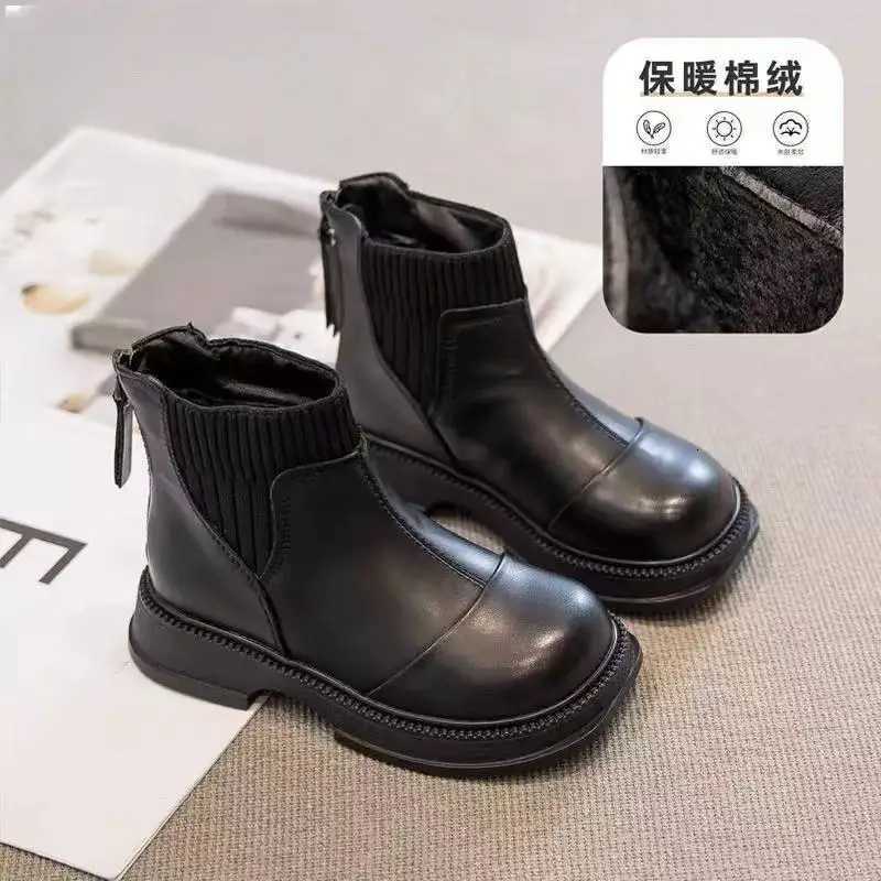 Kids Ankle Boots for Girls 2025 New Winter Toddler Fleece Boots Non-slip Breathable Lining School Shoes for Girls Boots 4-6 Years XJ250812