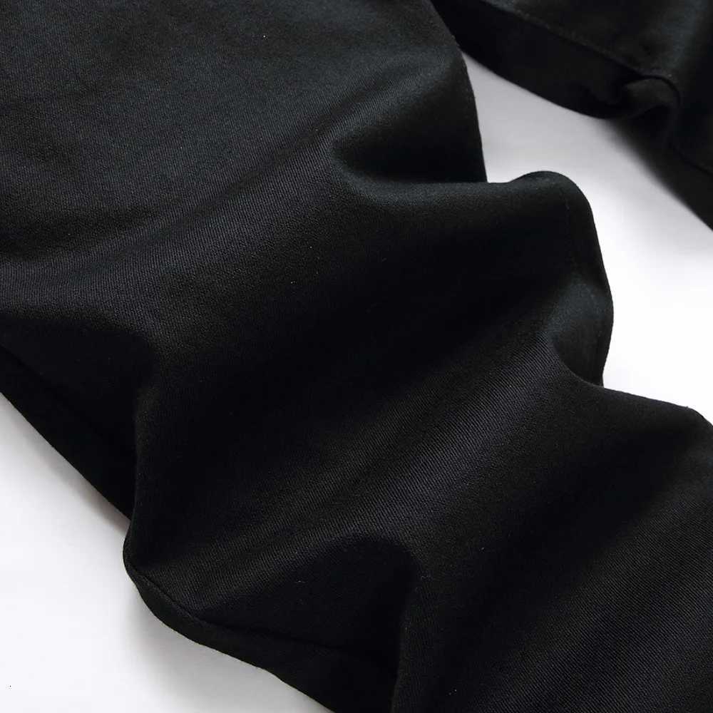 Men Classic Pure Black Jeans All Match Stretch Denim Pants Casual Slim Straight Trousers X250812