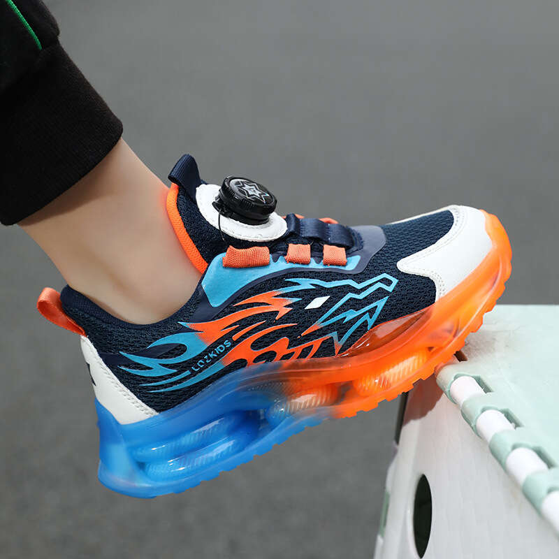 Boys' 2023 New Children's Sports with Rotating Free shipping Buckle for Big Kids Spring and Autumn Girls' Lightweight Running Shoes