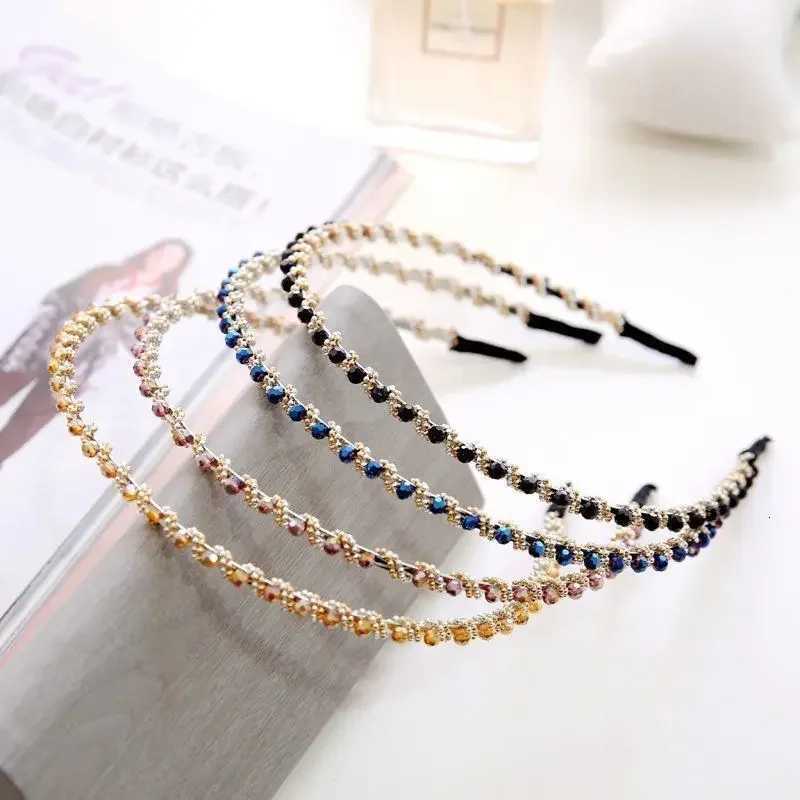 Sweet Color Hair Band Accessories Korean Crystal Bezel Wear Wen Band Girls Vintage Hair Band Rhinestone Pearl Hairband X250812