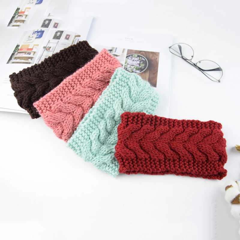 Donarsei Winter Warm Twist Knitted Band For Women Handmade Solid Color Elastic Turban Bandage Hair Accessory X250812