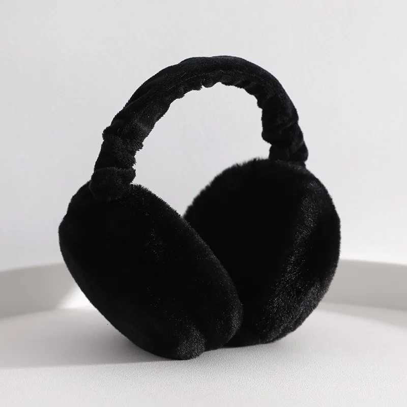 Folding hamburger earmuffs for men and women solid color winter cold-proof and anti-freeze plush ear retractable earmuffs XJ250812