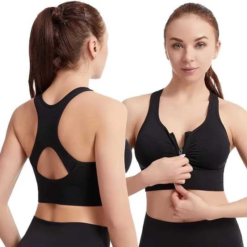 Czguke Womens Zipper Sports Bra Vest Plus Size Shock Resistant Bra Womens Running Fitness Bra Womens Underwear Z250812