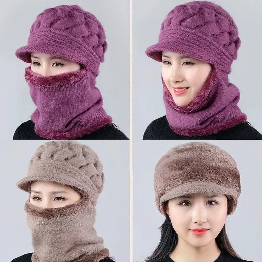 Winter Hat One-piece Beanies Hats Winter Beanies For Men Women Wool Scarf Caps Balaclava Mask Gorras Bonnet Knitted Hat 250808