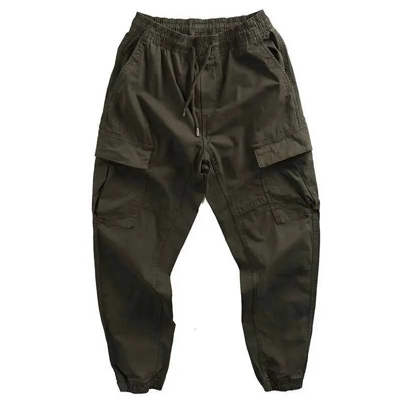 Spring Autumn Workwear Pants Cargo Trousers Youth Active Slim Waist Long Pants Khaki Color Fashionable Casual Pants X250812