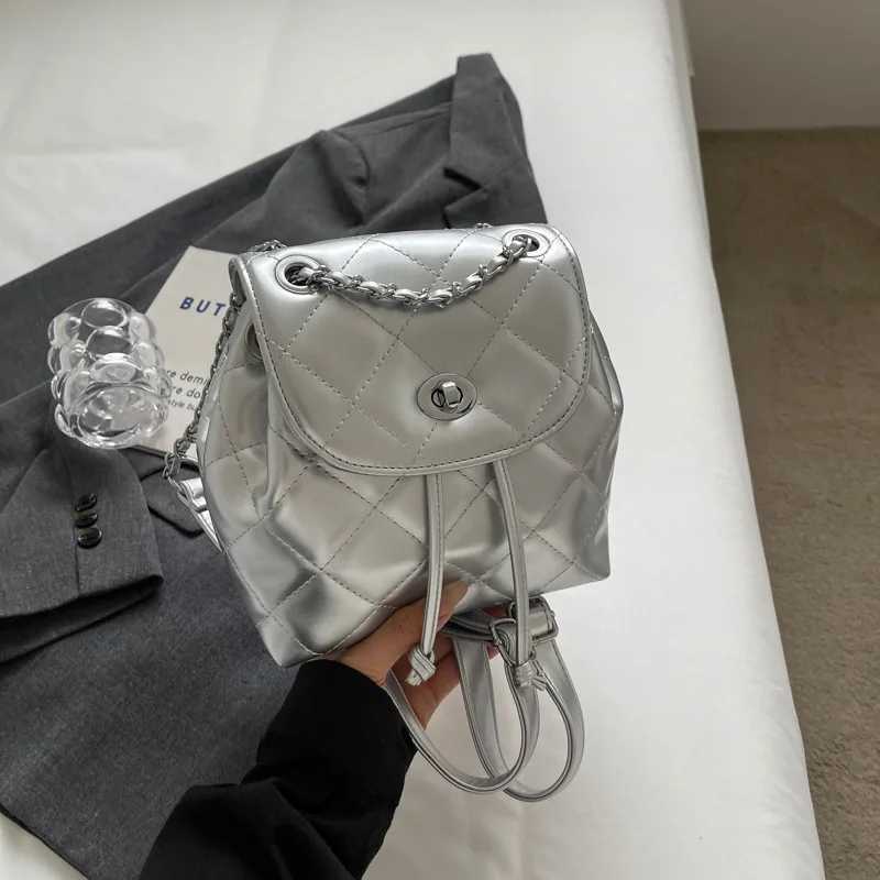 Mini Backpack Hundreds of Fashion Backpack Ladies Casual Simple Small Backpack Chain Shoulder Bag PU Material Waterproof Y250811
