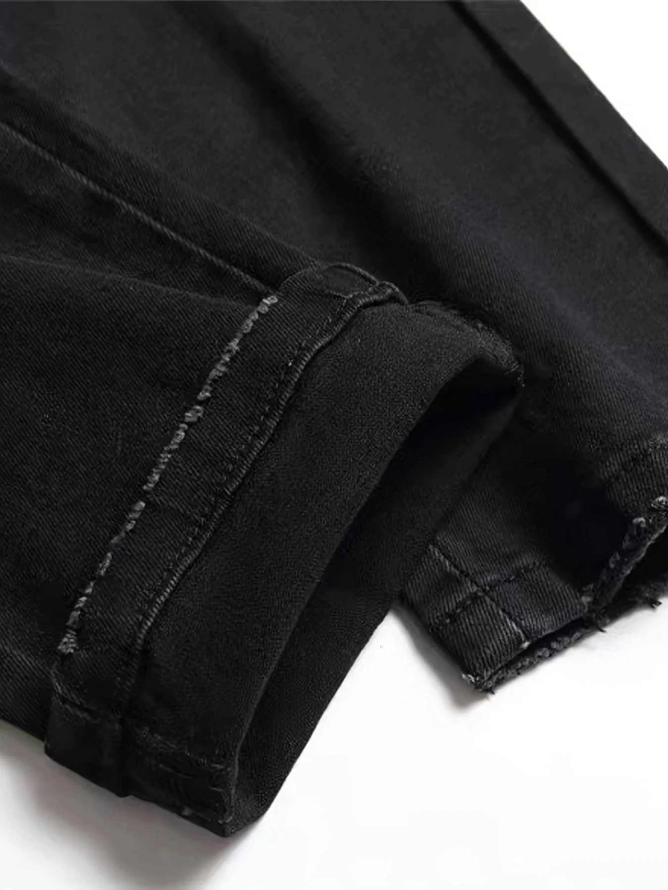 European and American new washed hole Zhangzai trendy fashion jeans X250812