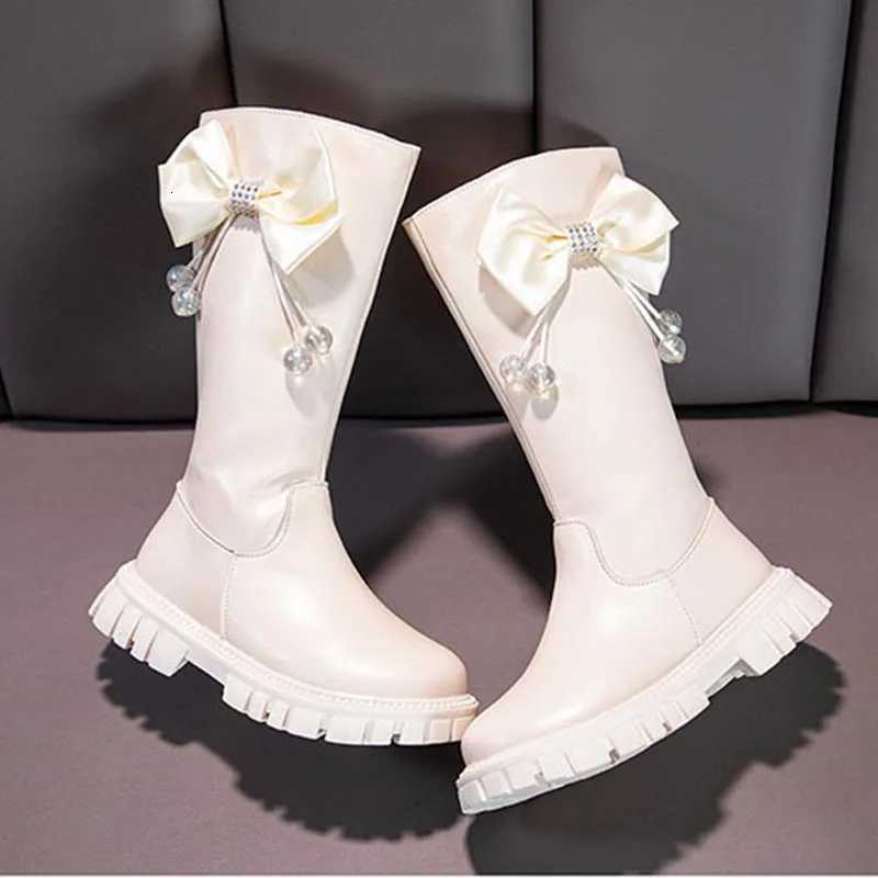 Girls Boots Zip Kids Knee High Non-Slip Plush Long Snow Boots for Girls High Leather Boots Winter Fashion Princess Boots XJ250812