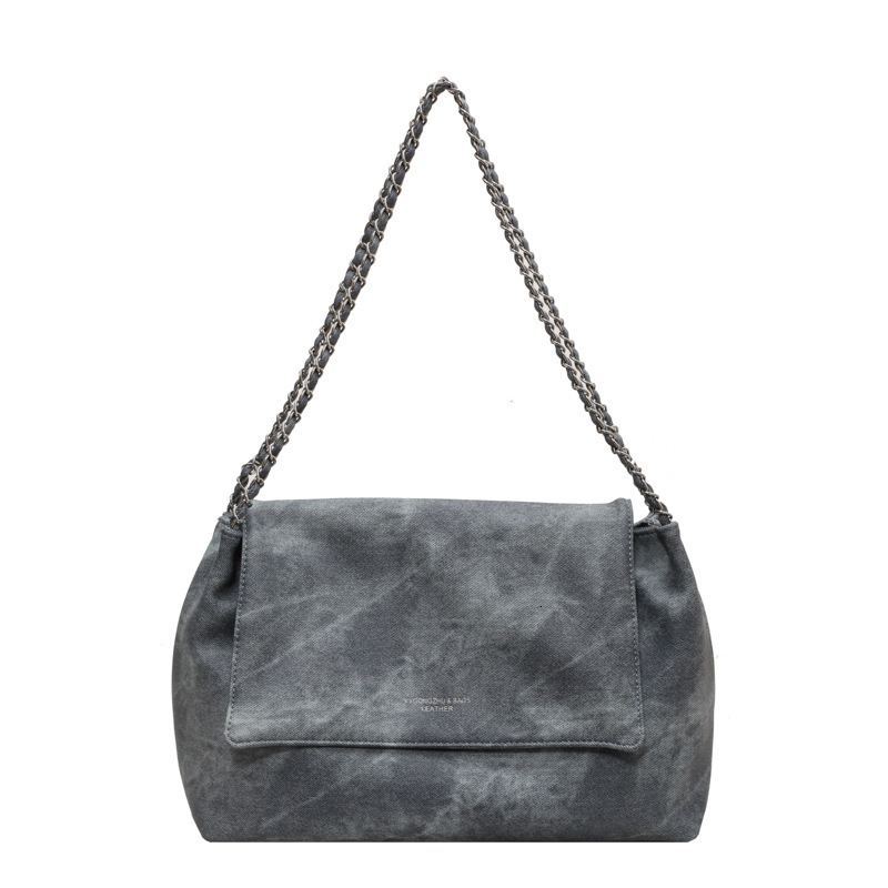 Design New Versatile Chain Crossbody Autumn Winter Large Capacity Denim Shoulder Bag for Women