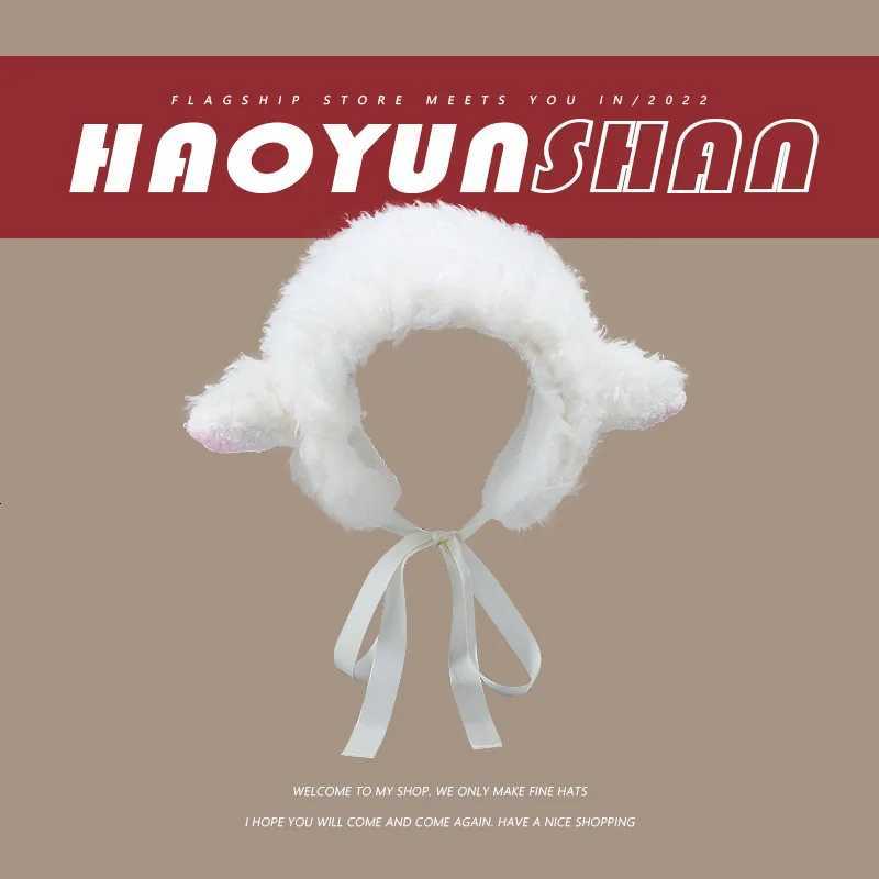 Japanese Cute Lamb Wool Ear Protection Headband Womens Autumn and Winter Thickened Warm Sweet Sheep Ear Straps Headbands XJ250812