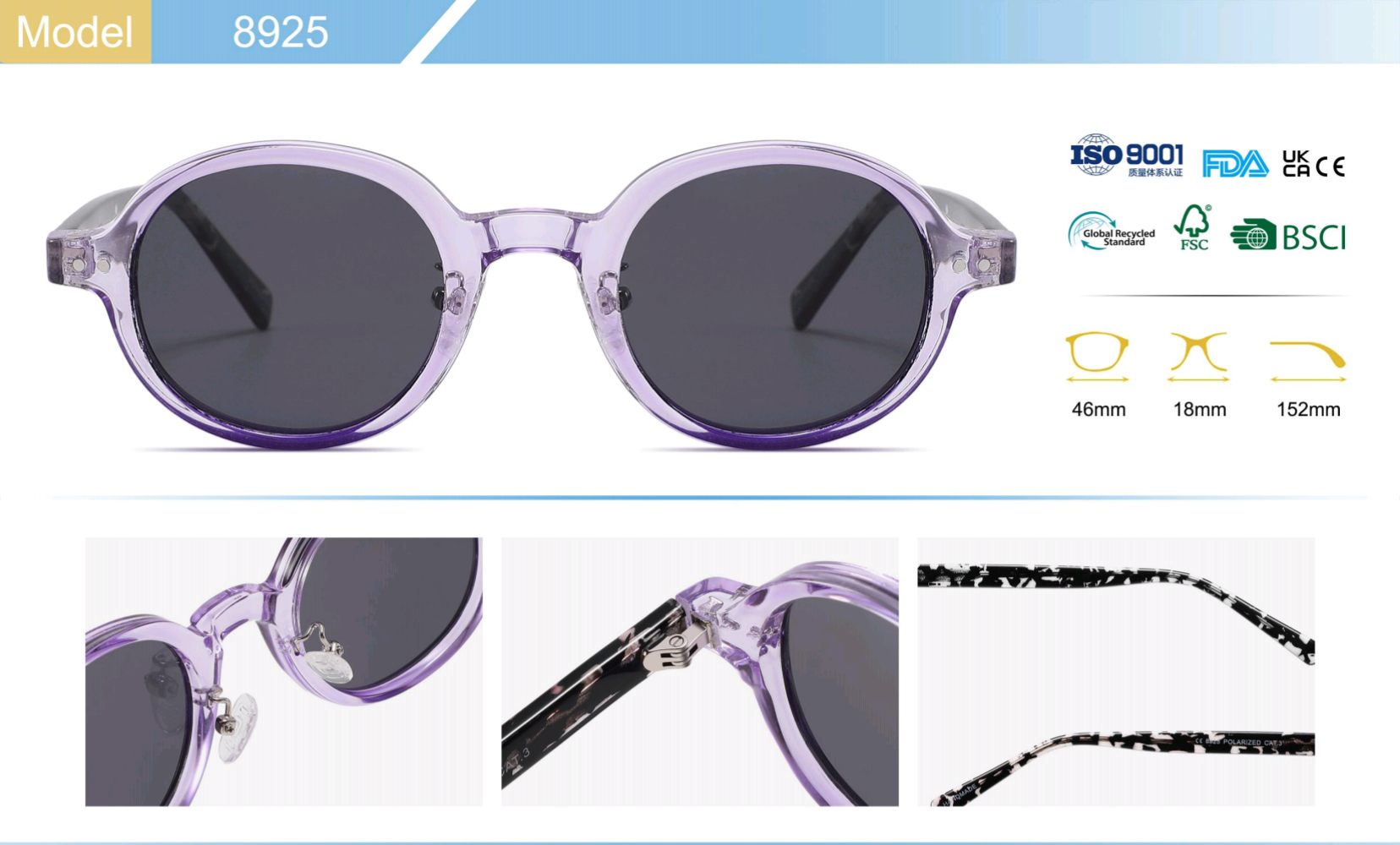 Sleek thin-frame Sunglass minimalist titanium frames gentlemens women's polarized lenses lightweight UV400 protection business rooftop pj2