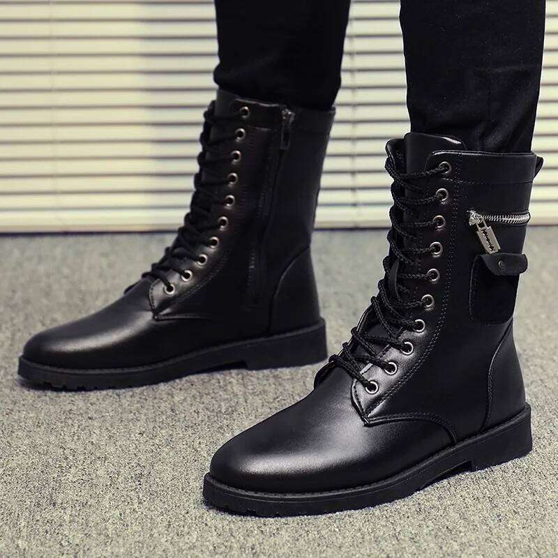 2023 Platform Thick Bottom Lace Up Mens Elevator Autumn Spring Women's Couple Boots