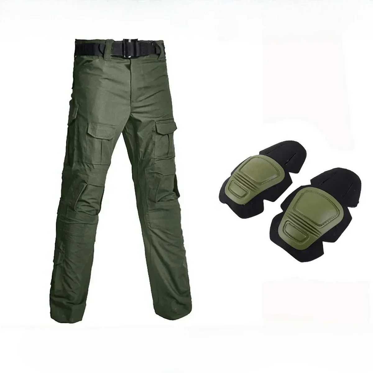 Outdoor Men Combat Pants + Knee Pads Tactical Pants Hiking Camo Pants Working Hunting Clothes Wear Resistant Multi-pocket X250812