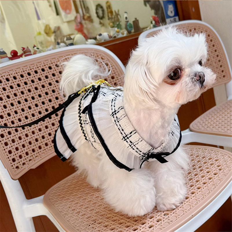 Luxury Harness Puppy Dog Leash Collar Set Pet Outside Walking Vest Dress Cat Animal Accessories Designer Outdoor Walk Vest