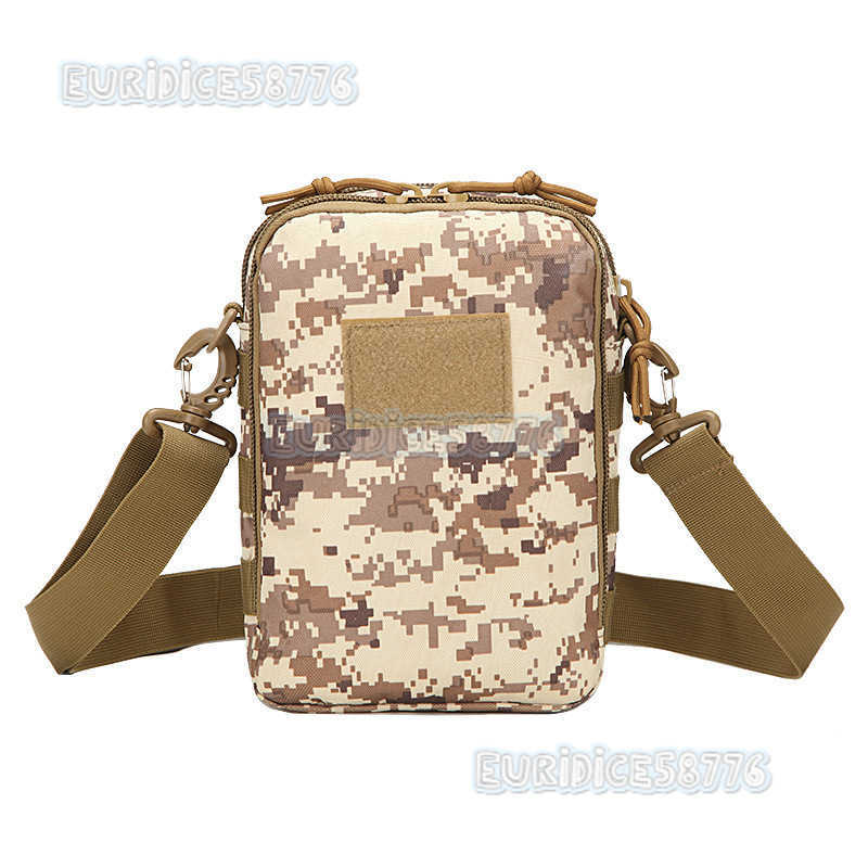 Multifunctional Mens and Womens Leisure Small Messenger Bag Outdoor Sports Riding and Running One Shoulder Hanging Bag Tactical Army Camouflage Bag H2