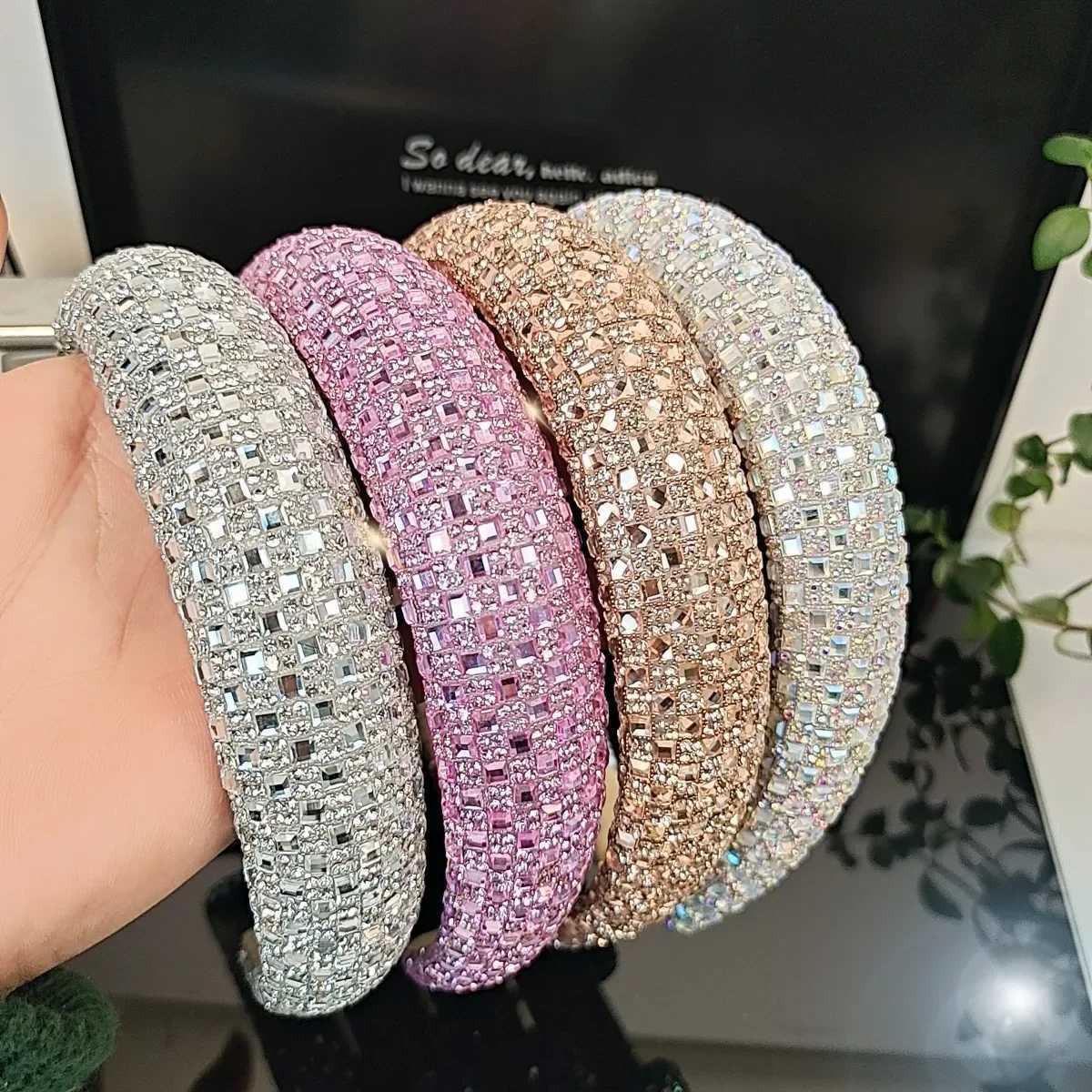 Colorful Baroque Hoop Luxury Wen Fl Crystal Rhinestones Sponge Padded Band for Ladies Girls Diamond Wide Band X250812