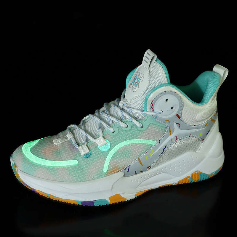 K713 Fluorescent Basketball Men's Rubber Anti-Slip Sole Free shipping Cement Court Competition Couple Style Trendy Sports Shoes