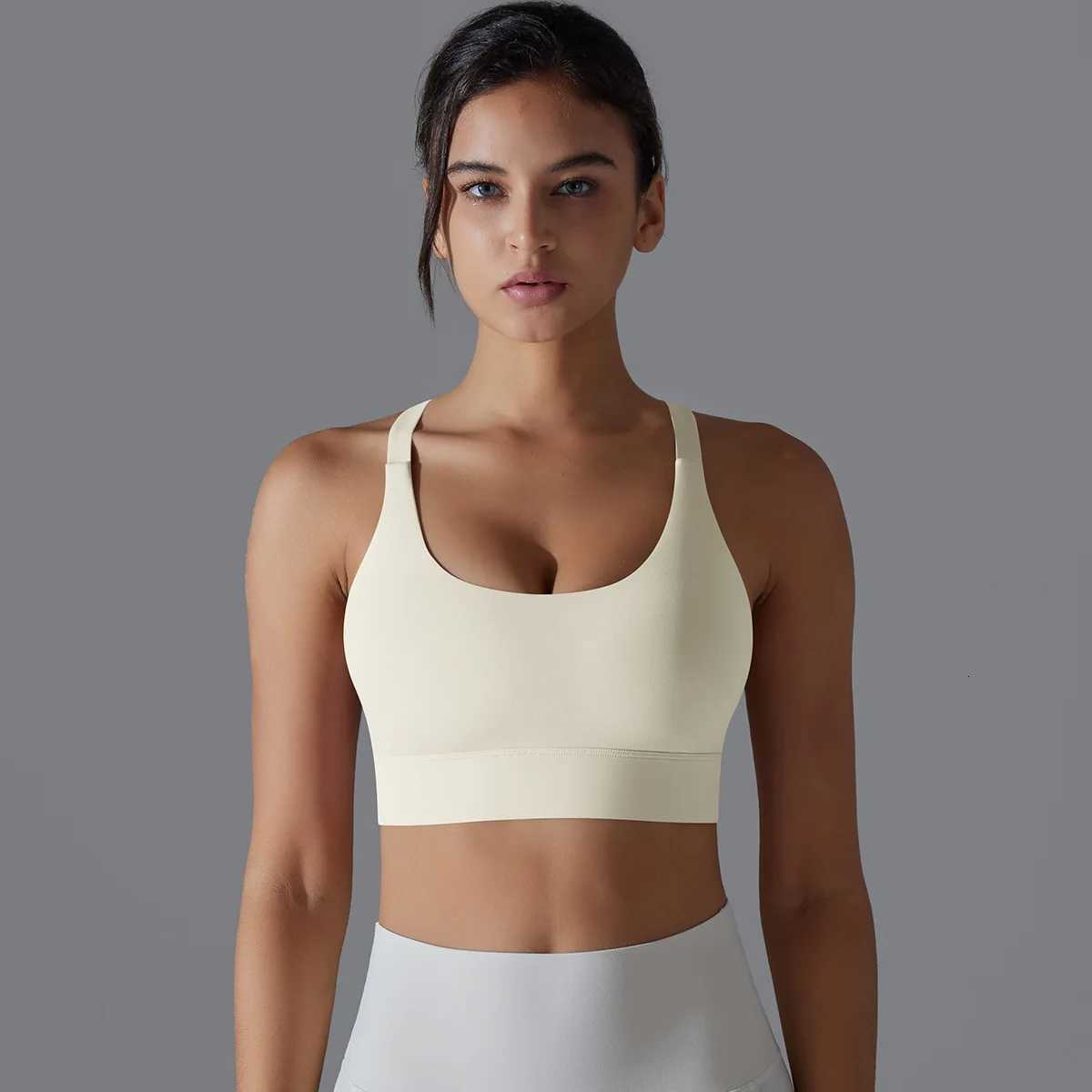 Women High Support Racerback Sports Bra Hook and Eye Closure Gym Fitness Top Push Up Workout Bras Female Running Bralette Z250812