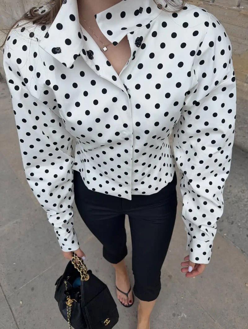Women's Jackets Polka Dot Print Casual Jacket Slim Fit High Neck Long Sleeve Short Coat Fashion Streetwear Ladies Autumn Windbreaker