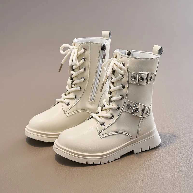 2024 Autumn Winter New Children Short Boots for Girls Fashion UK Sle Chic Soft Comfortable Non-slippery Casual Leather Shoes XJ250812