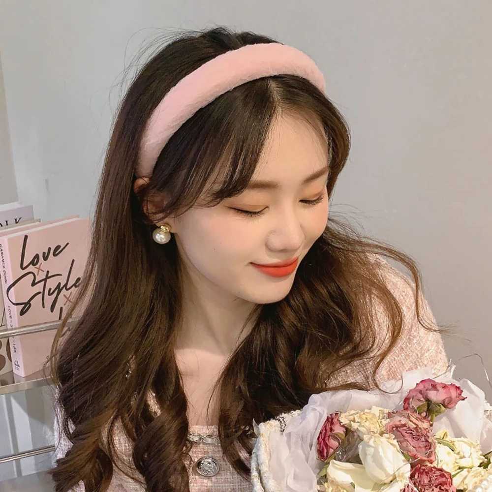 Fashion Solid Color Wide Side Hairbands for Women Korean Simple Charm Plaid Hairbands for Washing Face Daily Wear Hair Accessories X250812