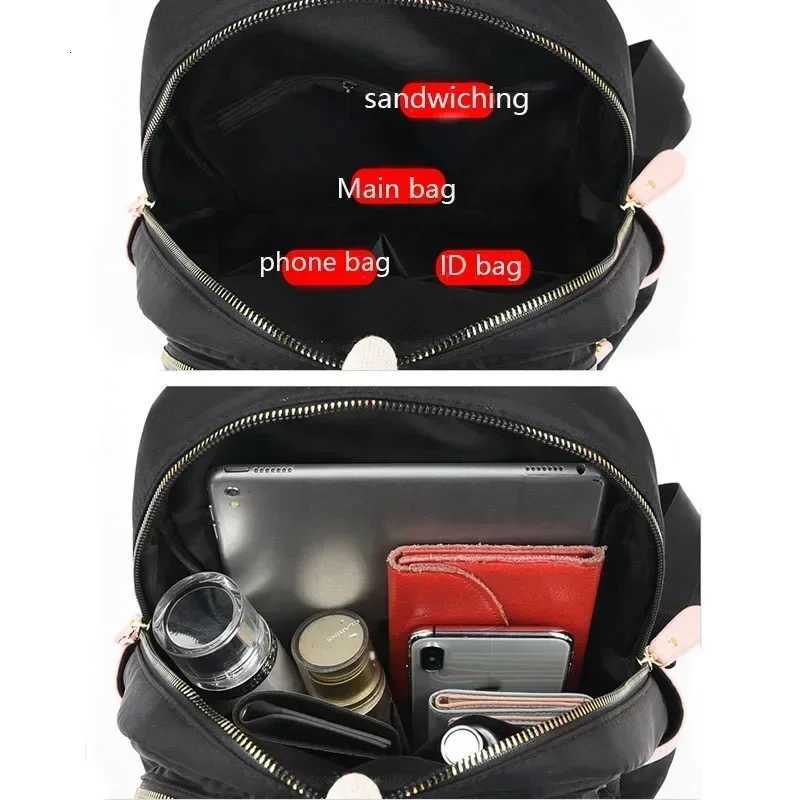 Large Capacity Contrast Color Backpack for Women School Bags for Teenager Waterproof Oxford Travel Rucksack Knapsack Bolsa Y250811