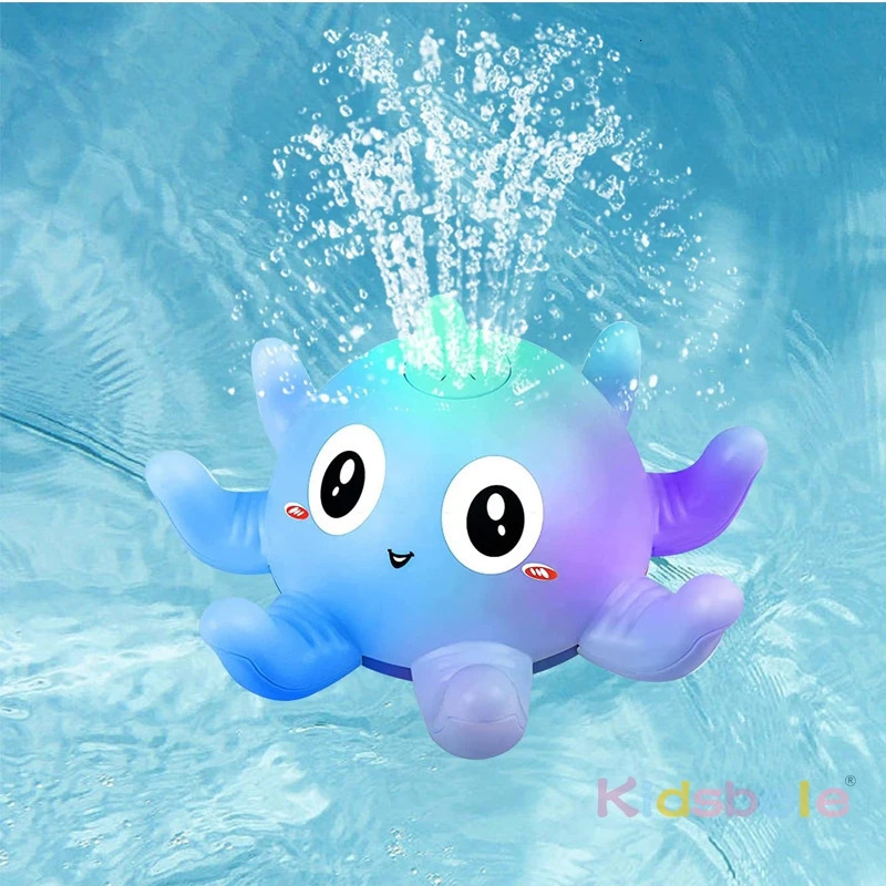 Octopus Sprinkler Bath Toy for Kids LED Light Up Induction Floating Water Spray Toddlers Pool Shower Gift 250811