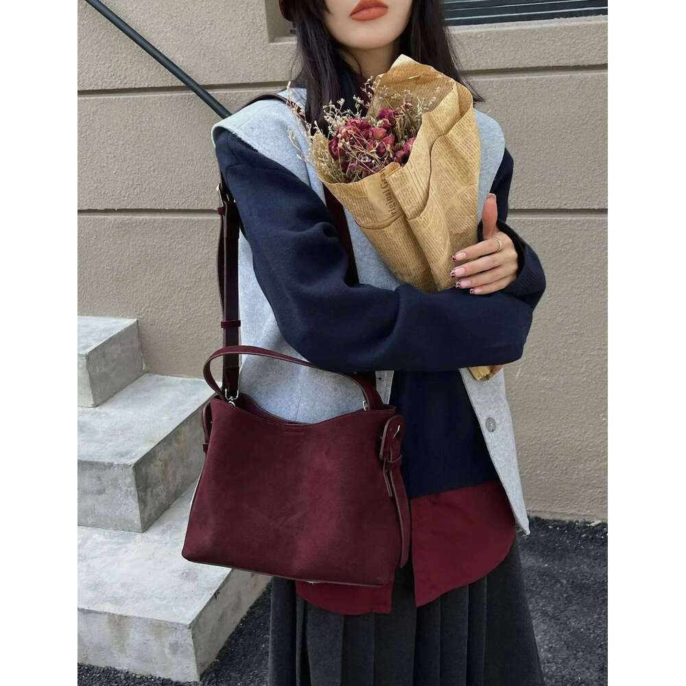 Nubuck cowhide fashion handbag high-quality tote large capacity commuter shoulder crossbody bag