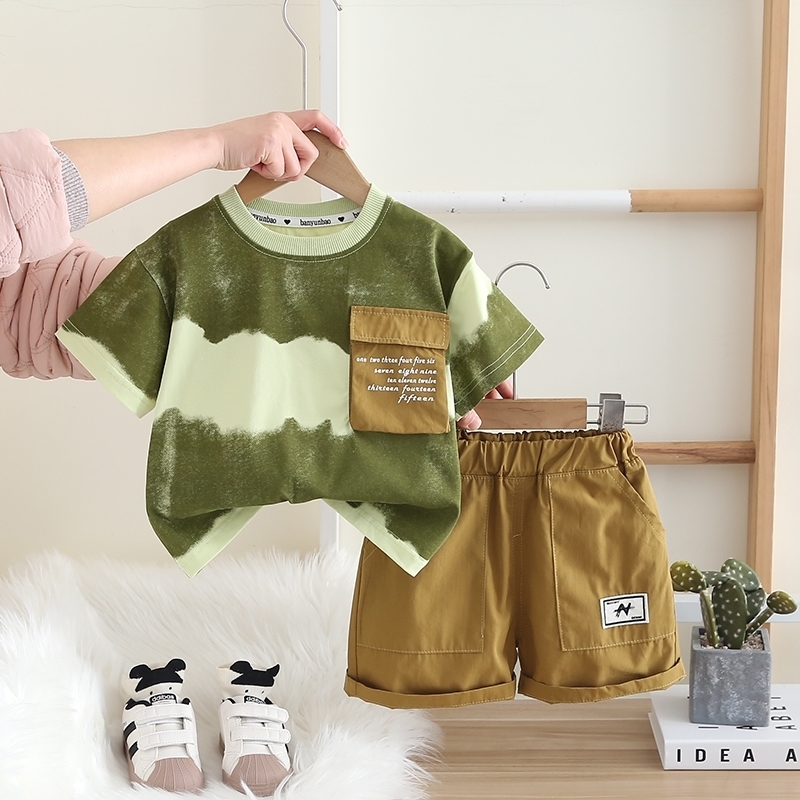 Summer Children Kid Boys Girls Cotton Clothes Full Printed Tshirt Shorts Toddler Clothing Baby Tracksuit Infant Casual Set w250725