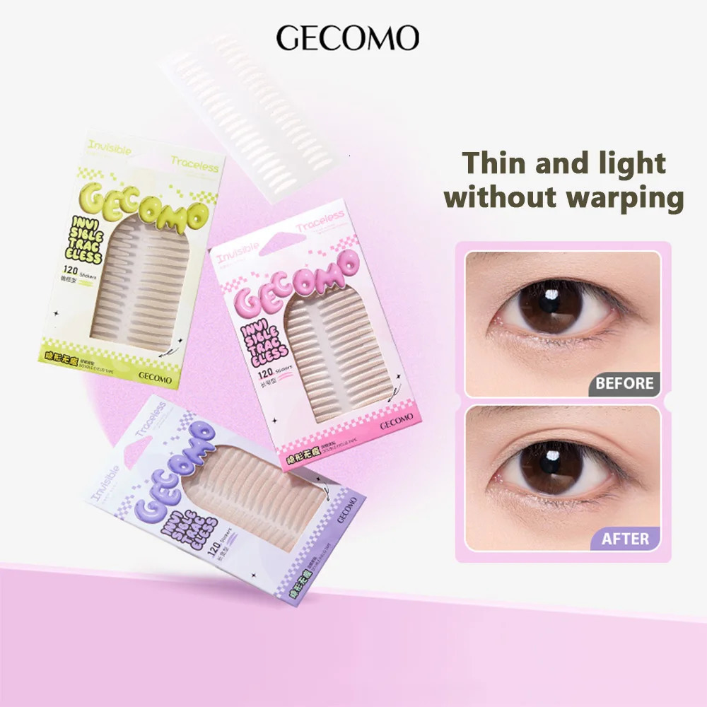GECOMO 120/240 Invisible Double Eyelid Stickers Natural Traceless High Adhesive Waterproof Single Eyelid Tapes Beauty Tool 250807