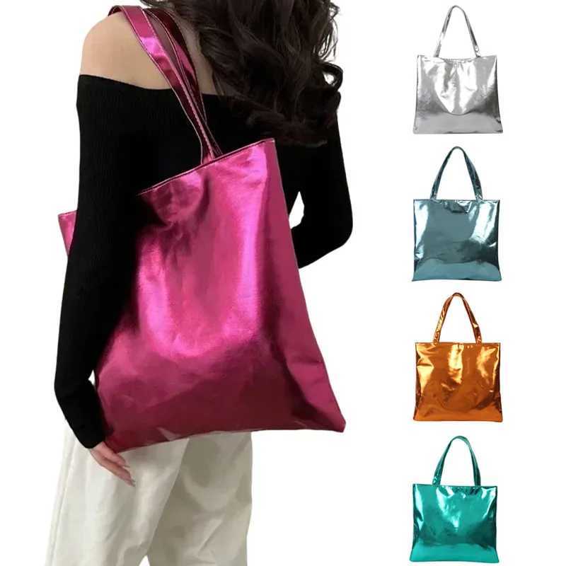 Women Glossy Tote Bags for Fashion High Capacity Shopping Pouch PU Leather Handbags Shiny Casual Female Purse s Shoulder Bag Z250812
