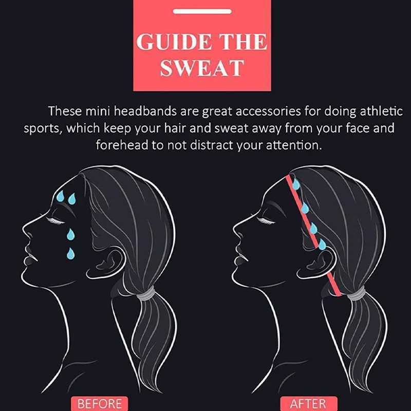 4PCS Unisex Sports Thin Band Non-Slip Elastic Wen Men Yoga Hair Bands Sweatband Football Running Biking Sports Hairband X250812