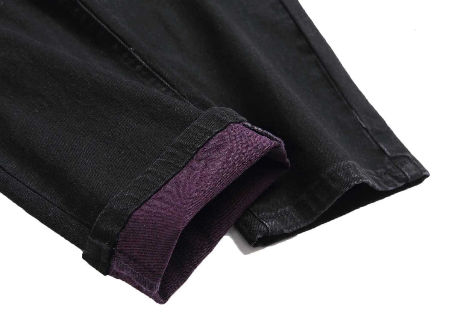 Mens Black Fashion Ripped Jeans Classic Ripped Slim Fit Jeans 517. X250812