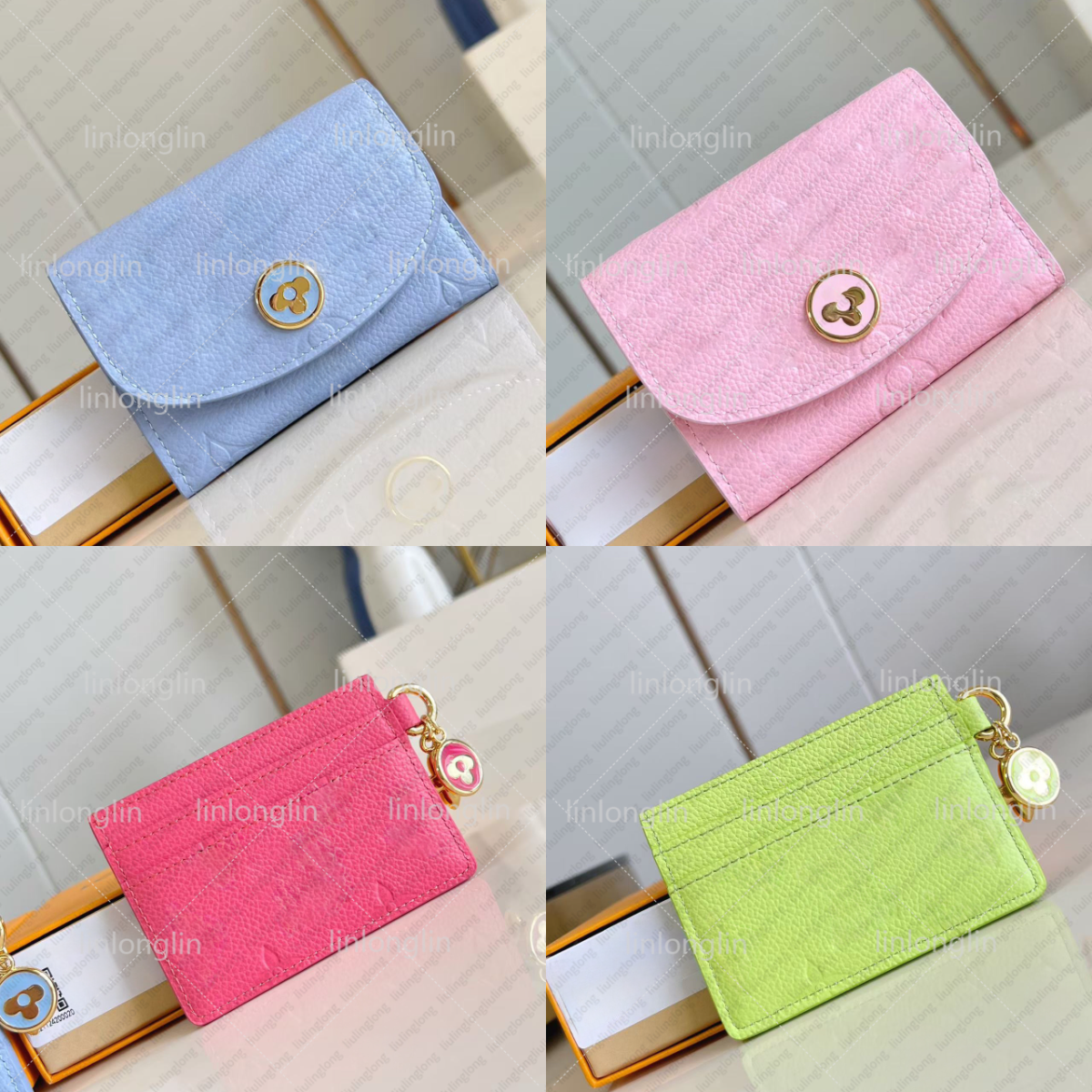 rosalie coin purse designer wallets luxury clemence purse clutch bags high quality old flower leather luxury wallet woman purses men plaid card holder