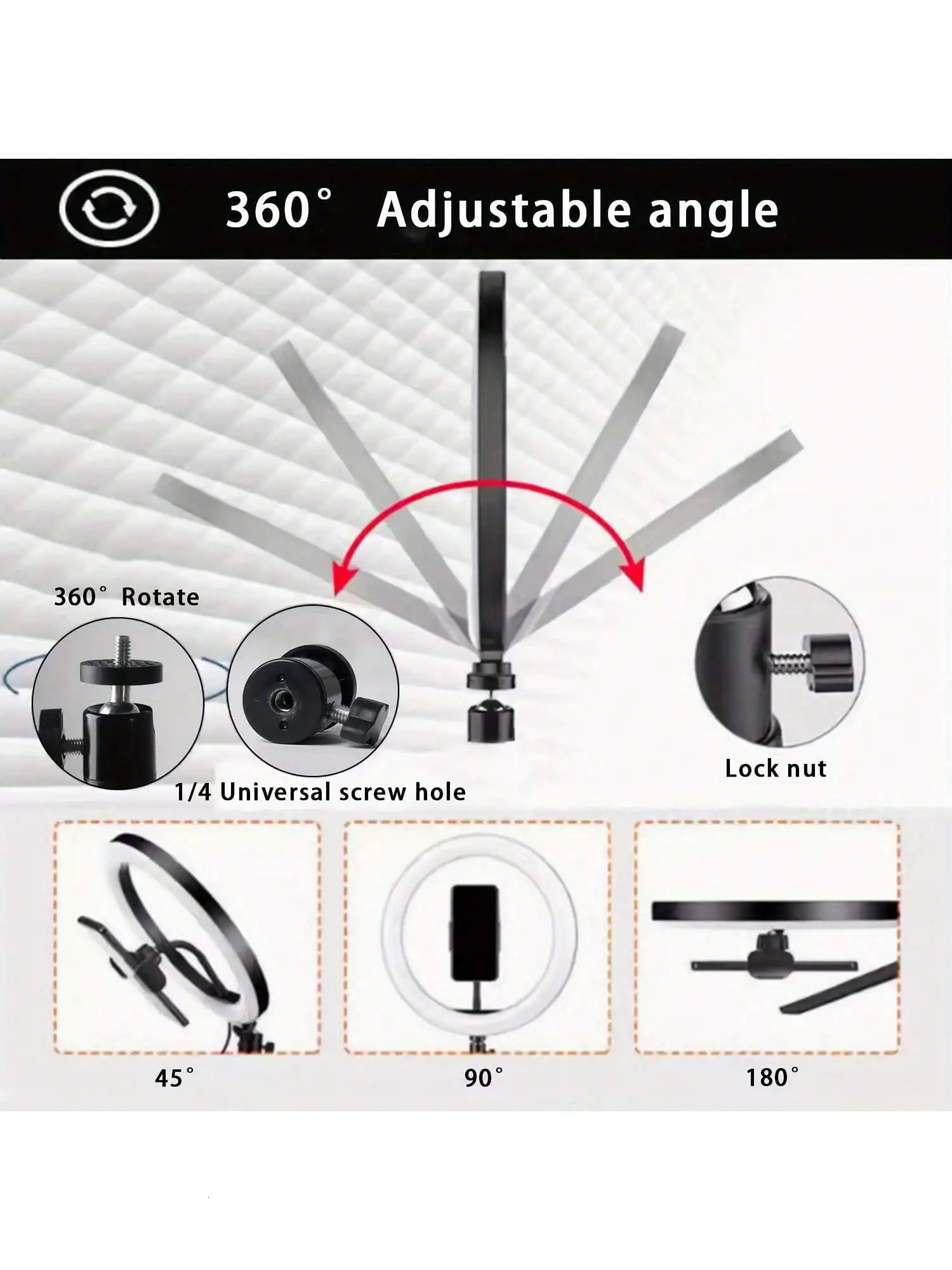 12inch ring light tripod USB Remote Ring Selfie Light With Tripod Illuminate Your Brilliance 250729