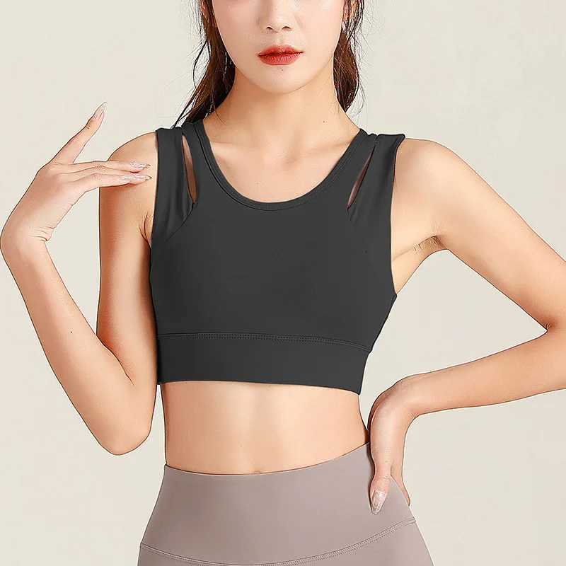 Women Sport Bras Shockproof Workout Running Gym Bra Hollow Out High Impact Sports Bra Fitness Vest Padded Tank Tops Active Z250812