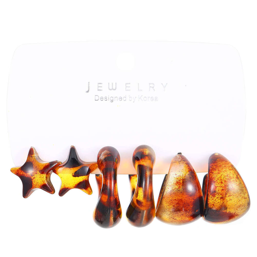 Melard Style Coffee Color Cuff Set Niche High-end Clips Hoops Earrings Ear Jewelry for Women