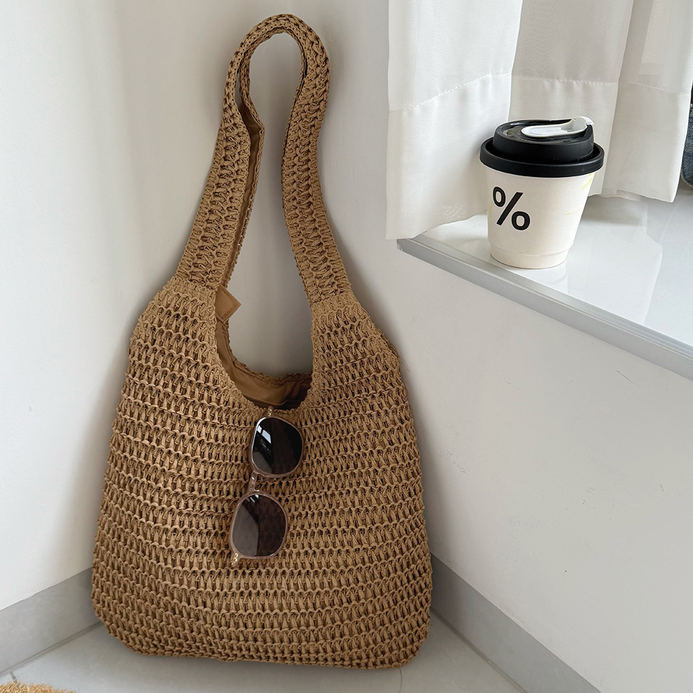 Summer Woven Handmade Straw Tote Shoulder Women s Casual Vacation Style Large Capacity Bag ddmymarket