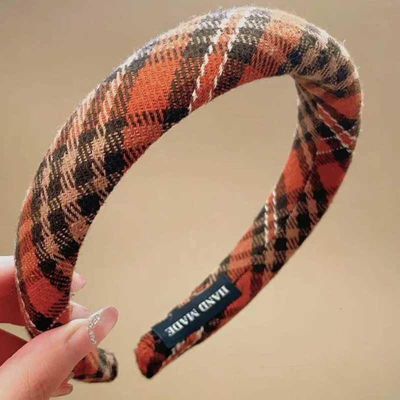 Fabric Plaid Band for Women Elegant Temperament Wide Sponge Band Fashion Girl Face Washing Band X250812