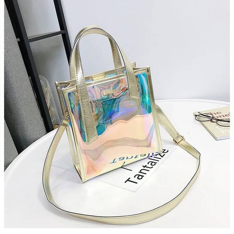 Transparent Laser Shopper PVC Totes Crossbody Shoulder Bag Handbag Bags for Women