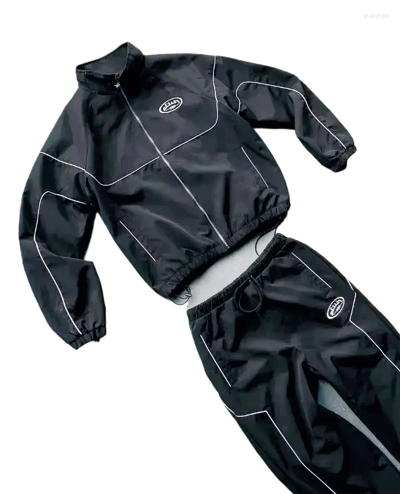 Men's Tracksuits Gothic Style Fashion Suit Loose Letter Print Zip Hoodie Y2k Rock Hip Hop Street Hundred Super David Clothes Clothing