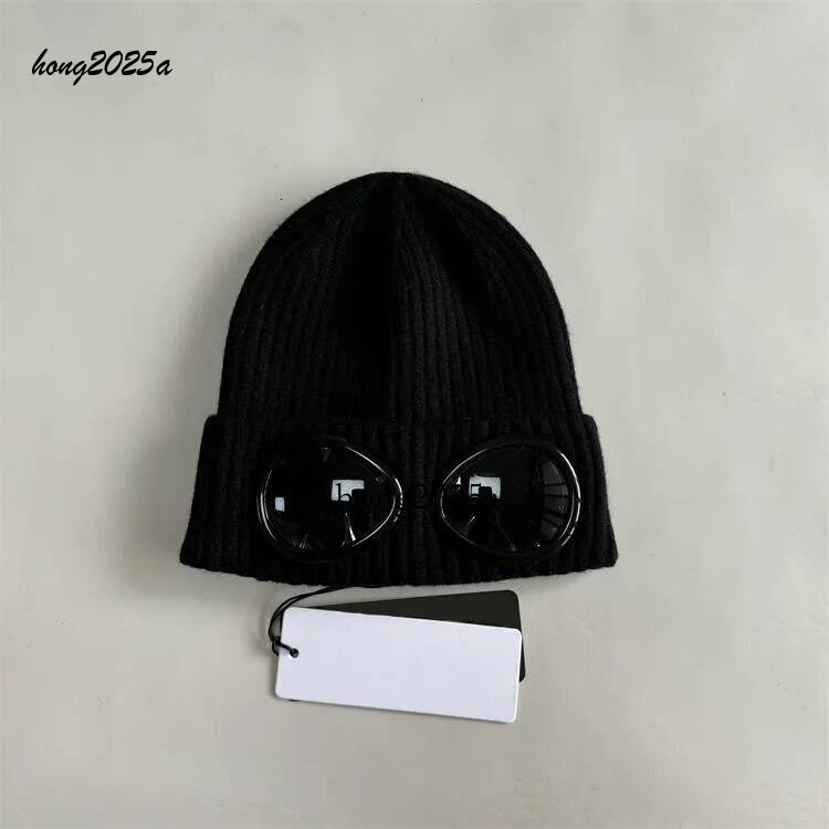 Goggle Cpfm Beanie Designer Stone Hats Ribbed Knitted Wool Bonnet Two Lens Glasses Company Skull Caps Woolen Turn Up Winter Hat Solid Color 9c1