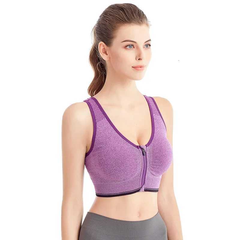 Sports Bra Women Front Zipper More Size Crop Tops Female Gym Jogging Fitness Shockproof Vest Bralette Sports Bras for Women Z250812