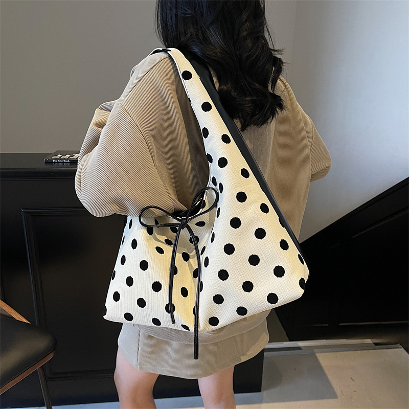 2025 Autumn New Women s Shoulder Bag bag Simple Bow Handbag New Fashion women s Dot Underarm Handbag Commuter Bag Autumn New Designer Bag