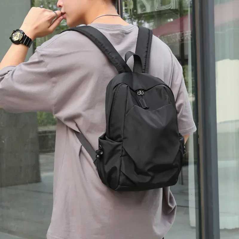 Small Mens Backpacks Nylon Mini Light Waterproof School Bag Fashion Women Shoulder Crossbody Bag Daypack for Sports Outdoor Y250811