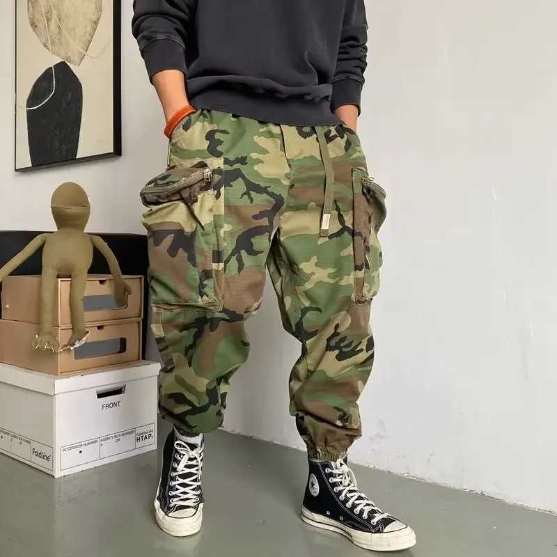 Men Harem Pants Fashion Tactical Camouflage Large Pocket Multifunctional Loose Outdoor Casual Sports Jogging Training Wear X250812