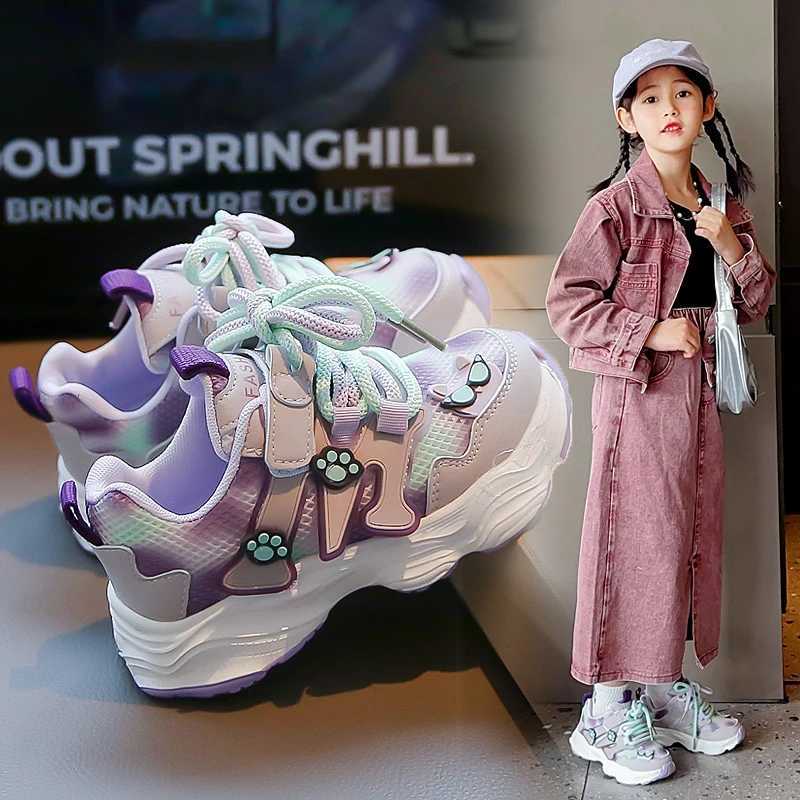 2025 Spring New Girls Boots Childrens Shoes Sports Shoes Soft Soled Girls Casual Shoes Breathable Mesh Shoes Kids Shoes M250812